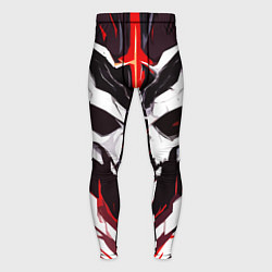 Тайтсы мужские Абстрактный белый череп и красные полосы, цвет: 3D-принт