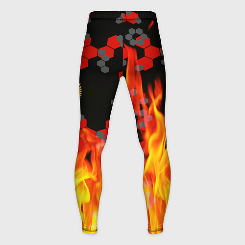 Мужские тайтсы Герб РФ броня в огне / 3D-принт – фото 2