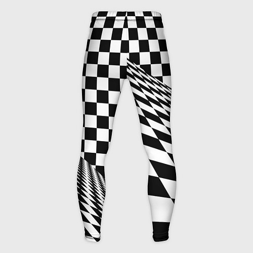 Мужские тайтсы Шахматная психоделика иллюзия / 3D-принт – фото 2
