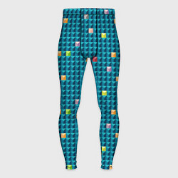 Тайтсы мужские Синяя мозаика с цветными деталями, цвет: 3D-принт