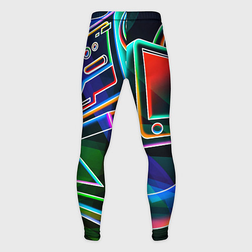 Мужские тайтсы Неоновая психоделика геймер / 3D-принт – фото 2