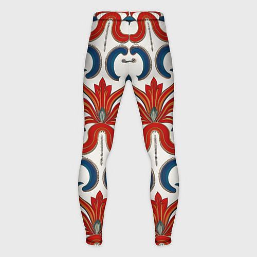 Мужские тайтсы Узор красно-синий на белом фоне / 3D-принт – фото 2