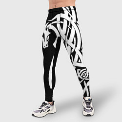 Тайтсы мужские Языческий кельтский орнамент тату, цвет: 3D-принт — фото 2