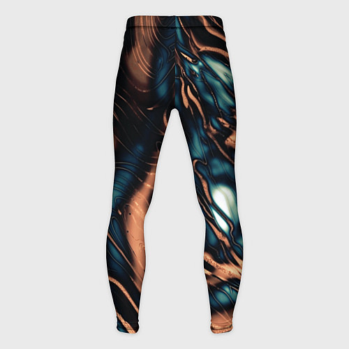 Мужские тайтсы Абстракция тёмный бирюзово-медный / 3D-принт – фото 2