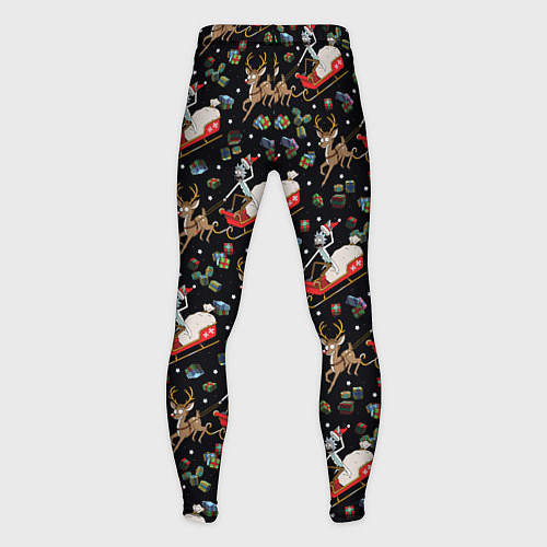 Мужские тайтсы Рик и Морти сани с оленем - Christmas / 3D-принт – фото 2