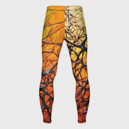 Мужские тайтсы Чёрные волокна и жёлтый градиент абстракция / 3D-принт – фото 2