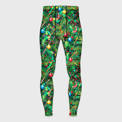 Тайтсы мужские Разноцветные шары на ёлке, цвет: 3D-принт