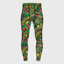 Тайтсы мужские Разноцветные ёлочные шары, цвет: 3D-принт