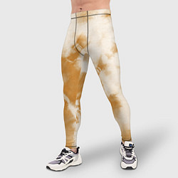 Тайтсы мужские Коричневый тай дай, цвет: 3D-принт — фото 2