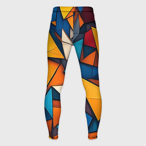 Мужские тайтсы Разноцветные треугольники / 3D-принт – фото 2