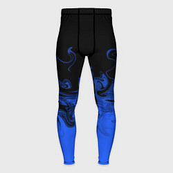 Тайтсы мужские Абстрактный синий огонь, цвет: 3D-принт