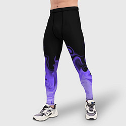 Тайтсы мужские Абстрактный фиолетовый огонь, цвет: 3D-принт — фото 2