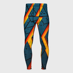 Тайтсы мужские Металлическая броня и оранжевое свечение, цвет: 3D-принт