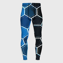 Тайтсы мужские Белые шестиугольники на чёрно-синем фоне, цвет: 3D-принт