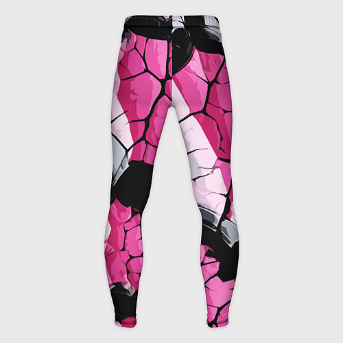 Мужские тайтсы Чёрные линии на чёрно-розовом фоне / 3D-принт – фото 2