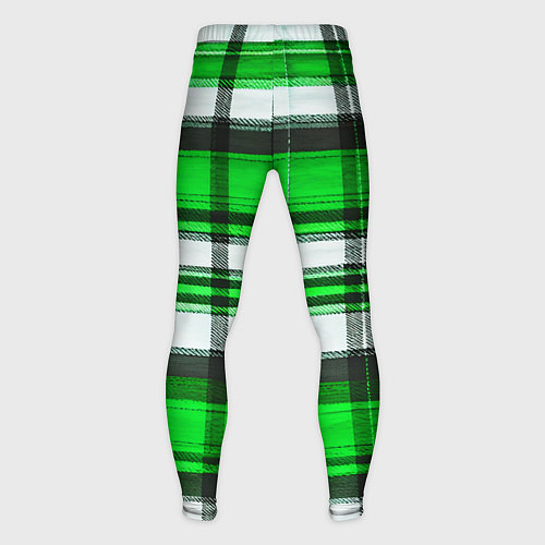 Мужские тайтсы Зелёно-белая ткань в клетку / 3D-принт – фото 2