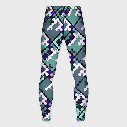 Мужские тайтсы Бирюзовый абстрактный паттерн / 3D-принт – фото 2