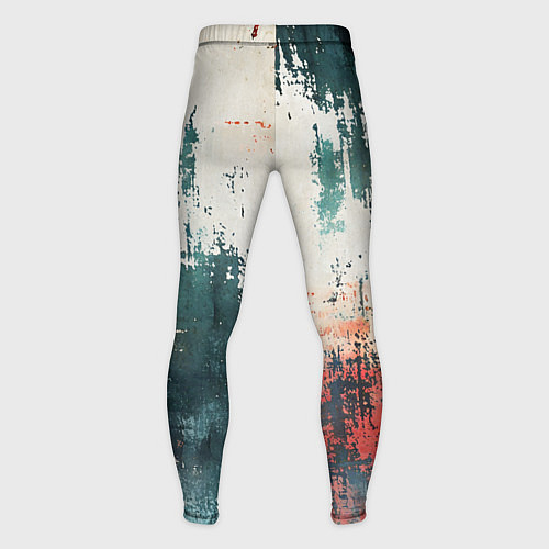 Мужские тайтсы Чёрно-красная ржавчина на белом фоне / 3D-принт – фото 2