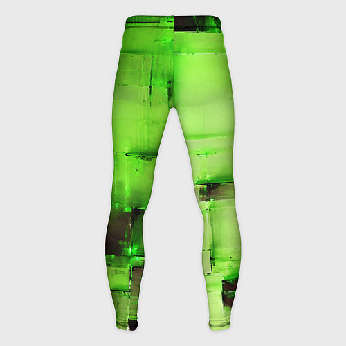 Мужские тайтсы Чёрные пятна на зелёном фоне абстракция / 3D-принт – фото 2