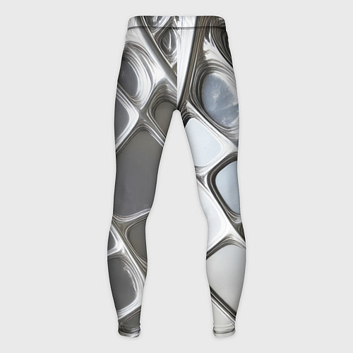 Мужские тайтсы Полированный металл серебряный / 3D-принт – фото 2