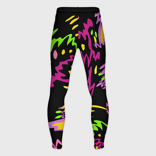 Мужские тайтсы Яркие абстрактные круги-зигзаги / 3D-принт – фото 2