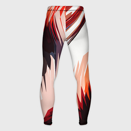 Мужские тайтсы Чёрно-красные острые полосы на белом фоне / 3D-принт – фото 2