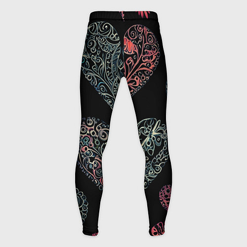 Мужские тайтсы Сердца в виде узоров / 3D-принт – фото 2