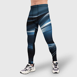 Тайтсы мужские Геометрическая синяя текстура, цвет: 3D-принт — фото 2