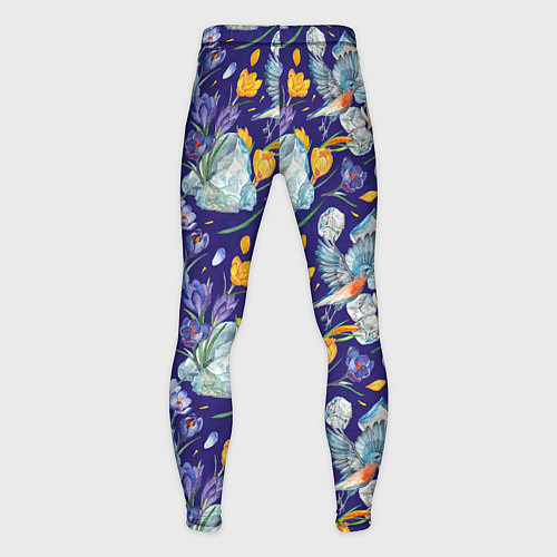 Мужские тайтсы Крокусы и зяблик во льдах / 3D-принт – фото 2