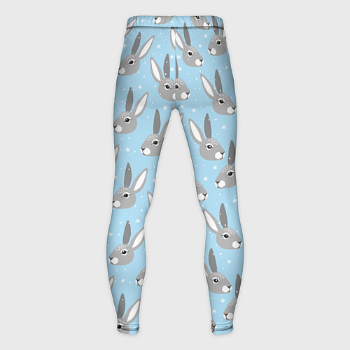 Мужские тайтсы Заяц со снежинками / 3D-принт – фото 2