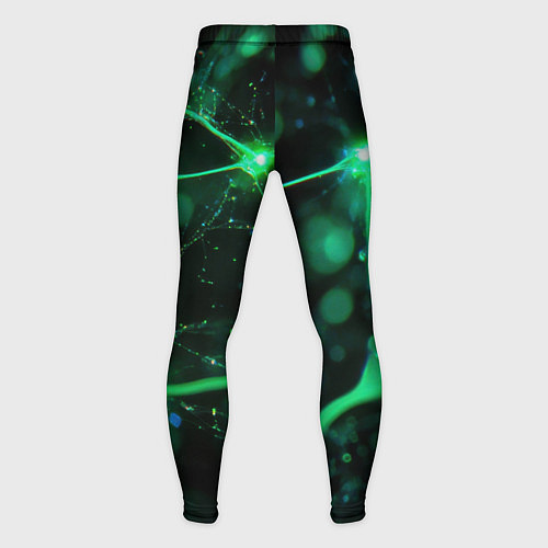 Мужские тайтсы Зеленый нейроны / 3D-принт – фото 2