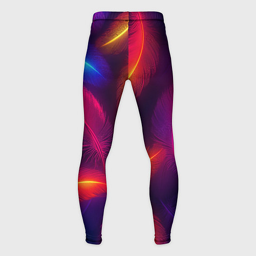 Мужские тайтсы Вспыхивающие перья - неоновое свечение / 3D-принт – фото 2