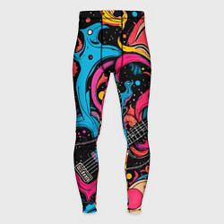 Тайтсы мужские Psychedelic abstract guitar, цвет: 3D-принт