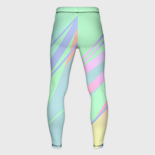 Мужские тайтсы Светлый зелёный мятный с полосами градиент / 3D-принт – фото 2