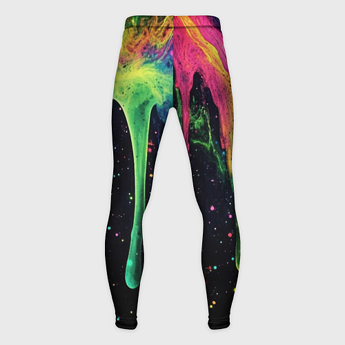 Мужские тайтсы Разноцветные потеки краски / 3D-принт – фото 2