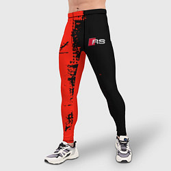 Тайтсы мужские AUDI quattro black and red, цвет: 3D-принт — фото 2