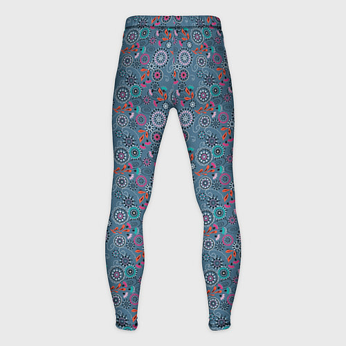 Мужские тайтсы Деревенский абстрактный цветочный узор / 3D-принт – фото 2