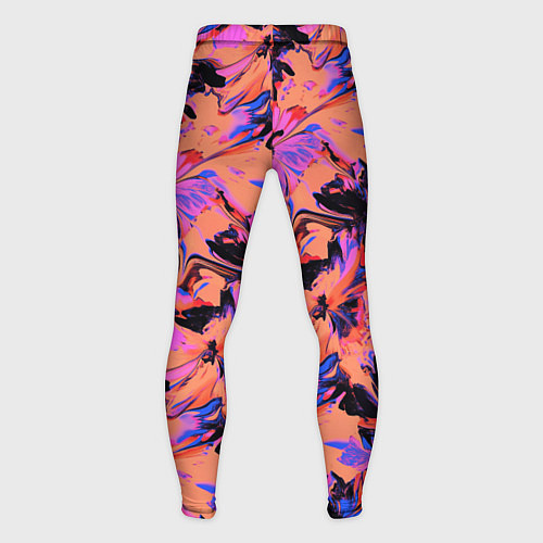 Мужские тайтсы Абстрактные цветы - текучая краска / 3D-принт – фото 2
