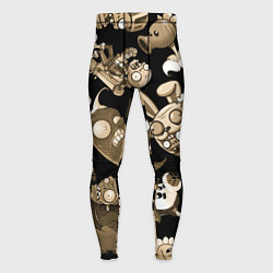 Тайтсы мужские Растения против зомби в бежевом цвете, цвет: 3D-принт
