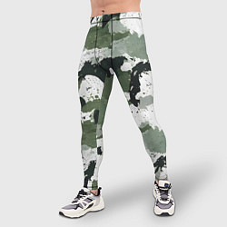 Тайтсы мужские Зеленый фактурный камуфляж, цвет: 3D-принт — фото 2