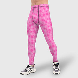 Тайтсы мужские Малиново розовые пузыри и горохи, цвет: 3D-принт — фото 2