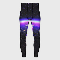 Тайтсы мужские Планета и неоновое свечение, цвет: 3D-принт