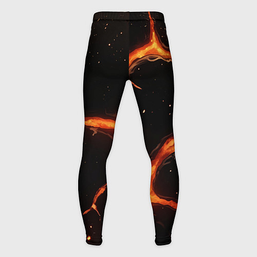 Мужские тайтсы Оранжевый разлом на черной текстуре / 3D-принт – фото 2