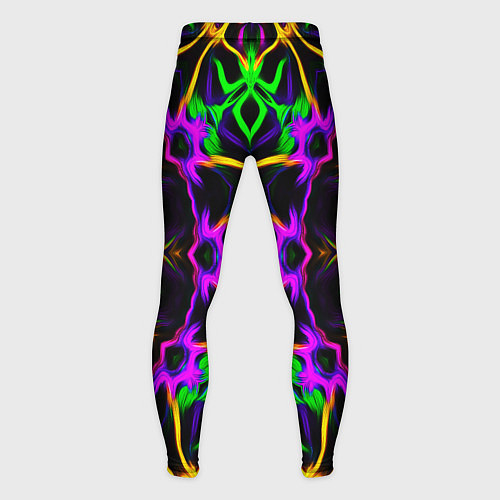 Мужские тайтсы Неоновая геометрия узоры / 3D-принт – фото 2