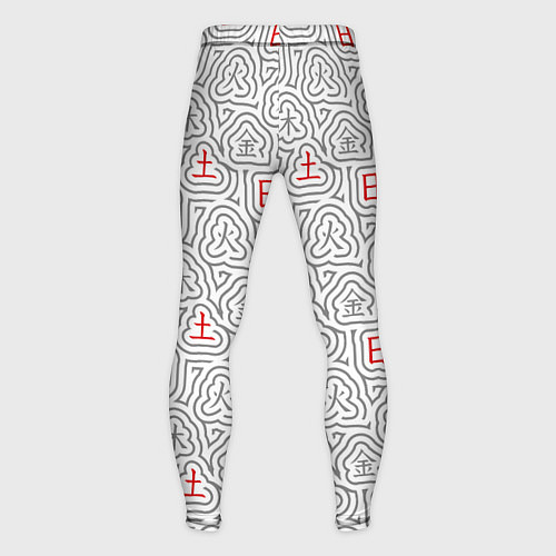 Мужские тайтсы Серые будни и красные выходные иероглифами / 3D-принт – фото 2