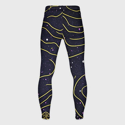 Мужские тайтсы Абстракция золотых линий текстура / 3D-принт – фото 2