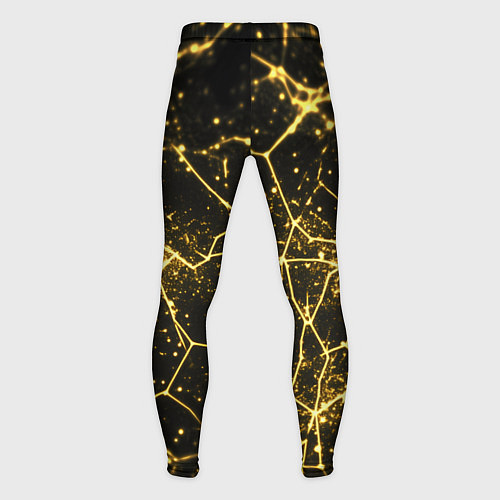 Мужские тайтсы Золотистые пути на черном / 3D-принт – фото 2