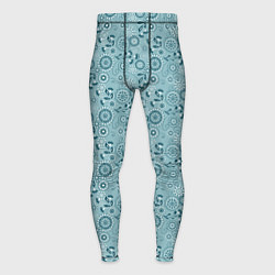 Мужские тайтсы Бирюзовый деревенский узор ретро