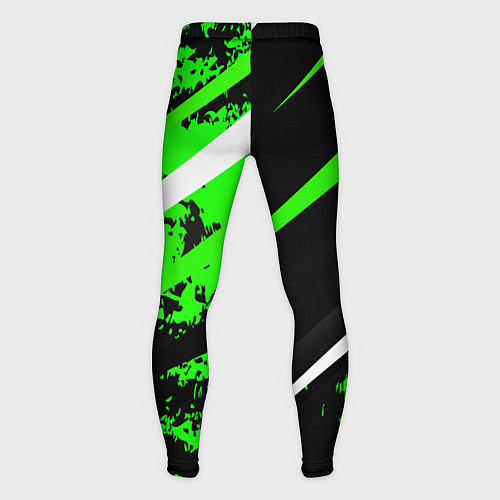 Мужские тайтсы Color black and green / 3D-принт – фото 2