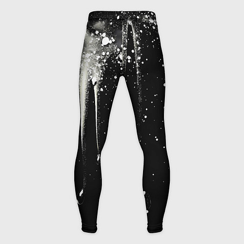Мужские тайтсы Белые брызги на черном / 3D-принт – фото 2